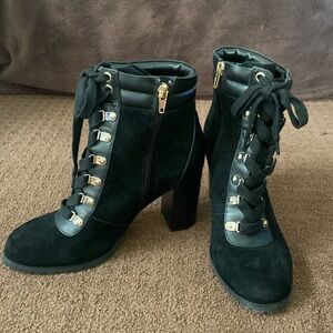 White House black market combat zipper boots